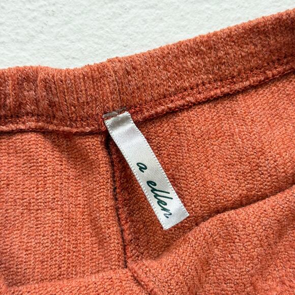 Y2K A Ellen Burnt Orange Rib Knit Biker Shorts, Size Small - Picture 4 of 6